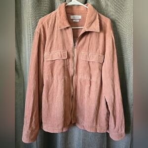 Urban Outfitters Pink Corduroy Ribbed Full Zip Up Jacket | L